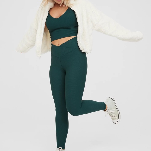 Offline by Aerie Real Me Waffle High Waisted Crossover Legging - Picture 1 of 4